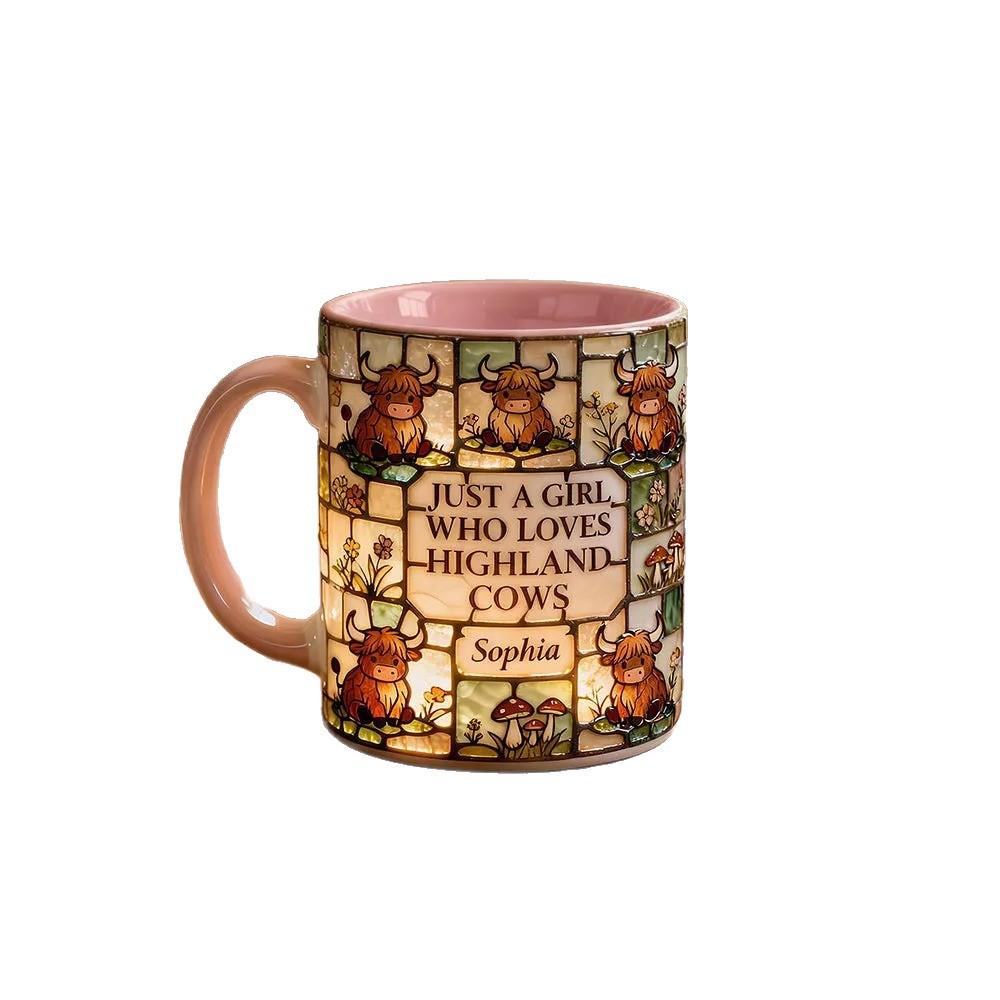 

Creative Highland Cow Mug, Coffee Mug, Ceramic Mug, Good-looking, Office and Home Use, Gift, Ornament 301-400ml