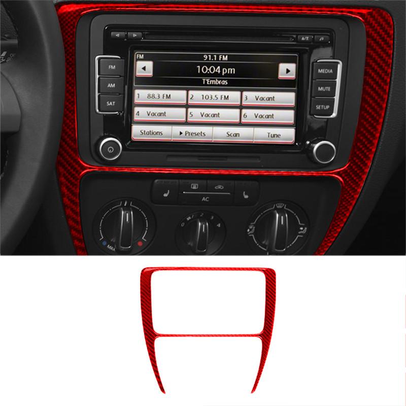 For Volkswagen Jetta 2011 2012 2013 2014 ABS Carbon Fiber Car Center Control Interior Decoration Sticker Car Accessories