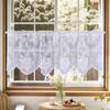 Polyester Lace Window Curtain Elegant Tasseled Lace Weaving Designing Curtains to Any Space Decoration Short Drape
