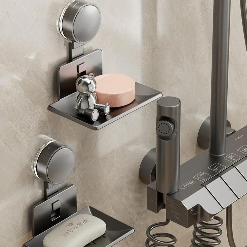 No-Drill Suction Cup Storage Rack Soap Storage Rack Toilet Drain Box Wall-mounted Bathroom Soap Storage Rack Household Soap Box