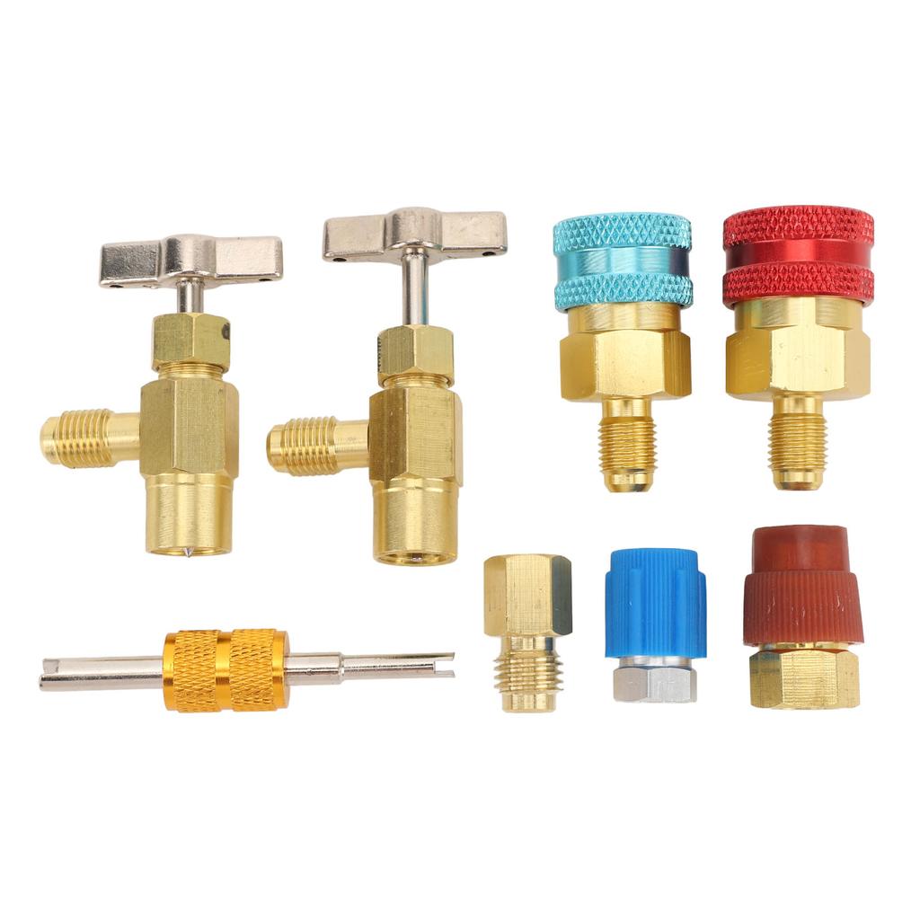 R1234YF Quick Couplers Kit Self Sealing Can Tap High Low Pressure 1234yf To R134a Adapter for Car Conditioner AC