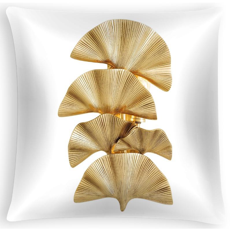 

Nordic Ginkgo Leaf Peach Velvet Pillow Cover Office Sofa Cushion Cushion Cover 45 * 45Cm without pillow core