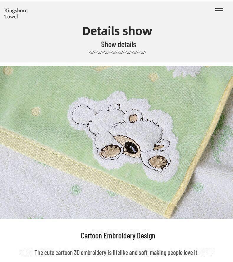 A-Class Gold Pure Cotton Beauty & Children's Towel - Soft, Medium, Cut Velvet Face Towel