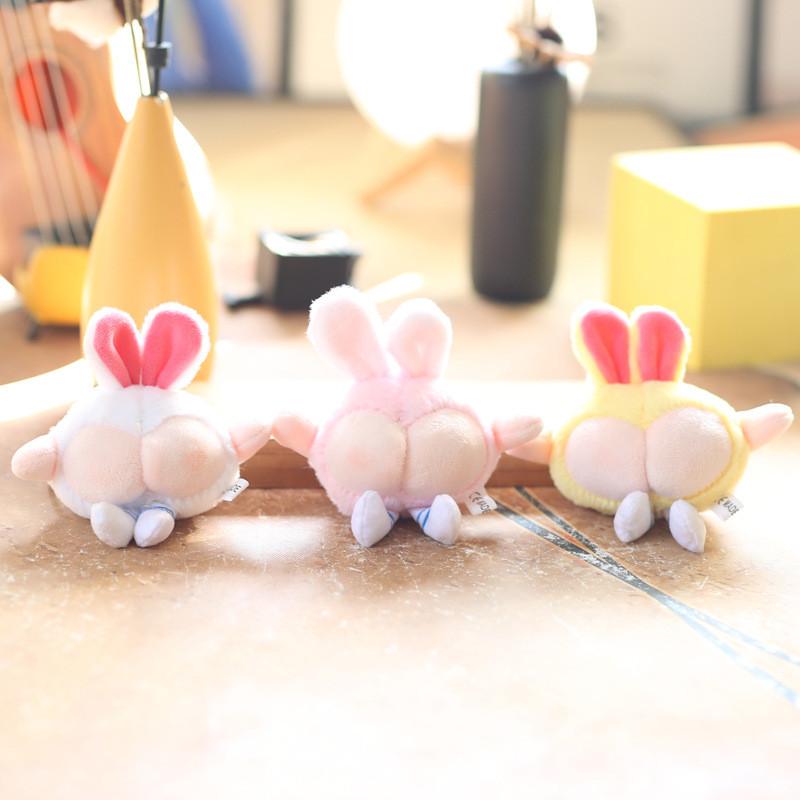 Cute Bunny Plush Keychain With Pp Cotton Filling For Bags And Keys