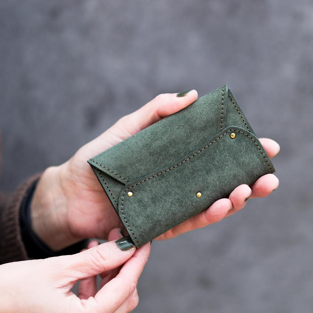Made In Japan Italian Leather Business Card Holder Business Card Case Card Case Business Large Capacity Brand MARGOT SILVA Forest [AURAMU] Men's