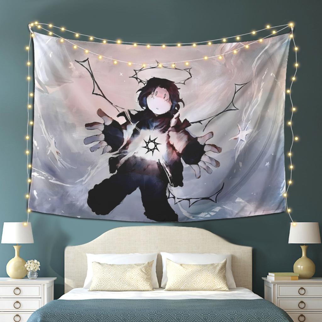 Forsaken Anime Character Tapestry - Soft Peach Skin Velvet Wall Hanging, Durable Printed Art Decor For Living Room, Bedroom, Dor