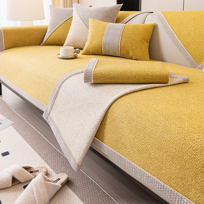 Katoen en Linnen Bankkussen Vier Seizoenen Algemene Stoffen Eenvoudig Modern Anti-Kras Antislip Bankhoes Hoesdoek 70*120cm