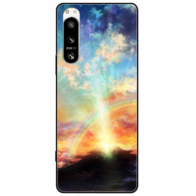 For Sony Xperia 5 IV / 10 IV Case 10IV Soft Black Silicone Forest Painted Phone Back Covers For Sony Xperia 1 IV Case TPU Coque