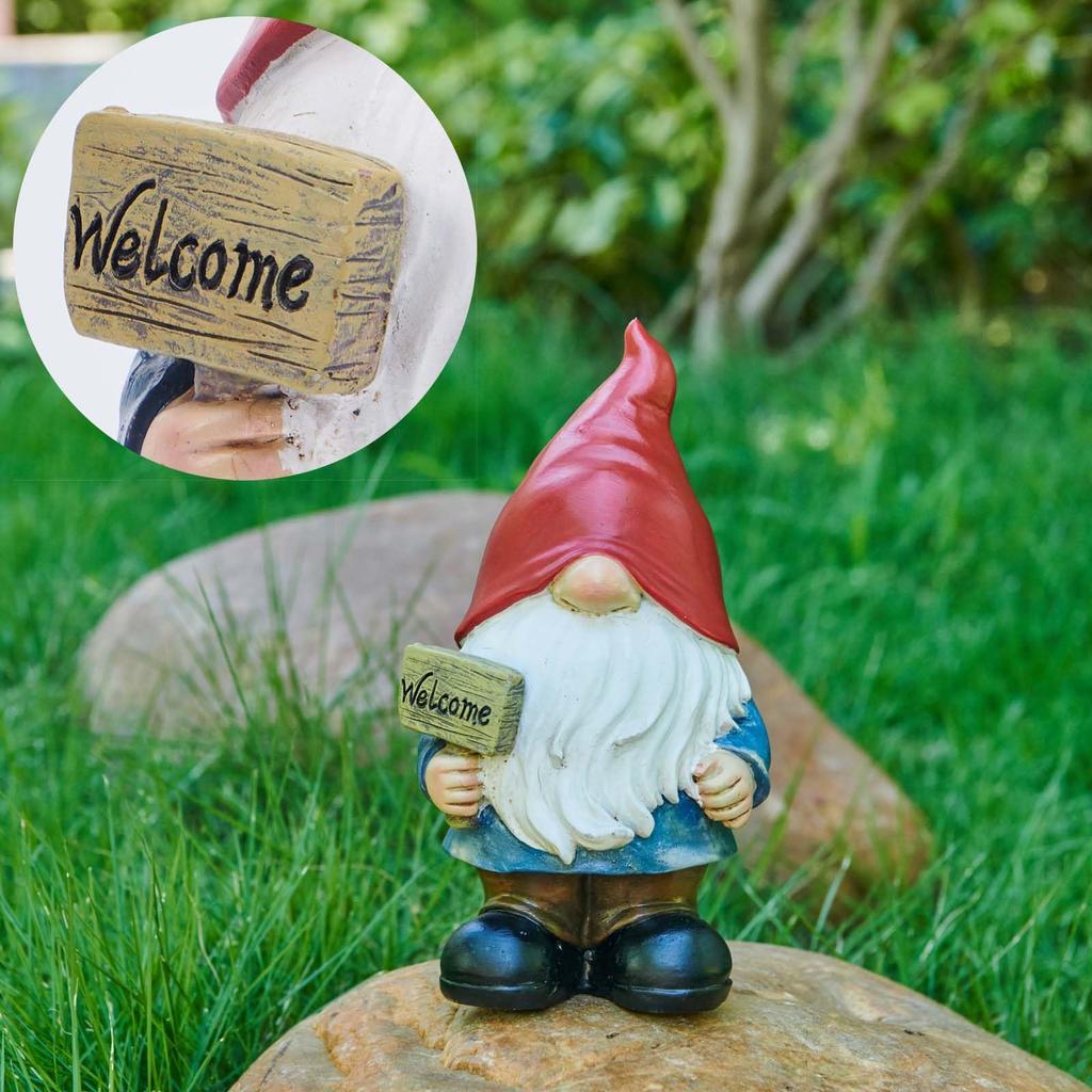 Garden Decoration, Garden Gnome Figurine, Garden Ornament Figurine, Fairy Gardening Figurine, Weatherproof & Waterproof, Cute Design To Decorate Your