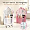 New Portable Standing Mesh Toiletry Bag Waterproof Travel Foldable Toothbrush Cosmetic Organizer Bedroom Bathroom Storage Pouch