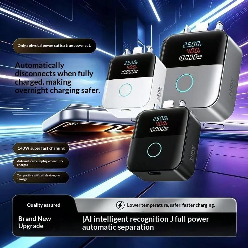 Séparateur de charge complète 140 W Arrêt automatique intelligent Séparateur de charge de téléphone Type-C Charge rapide Câble de données Protection contre la surcharge