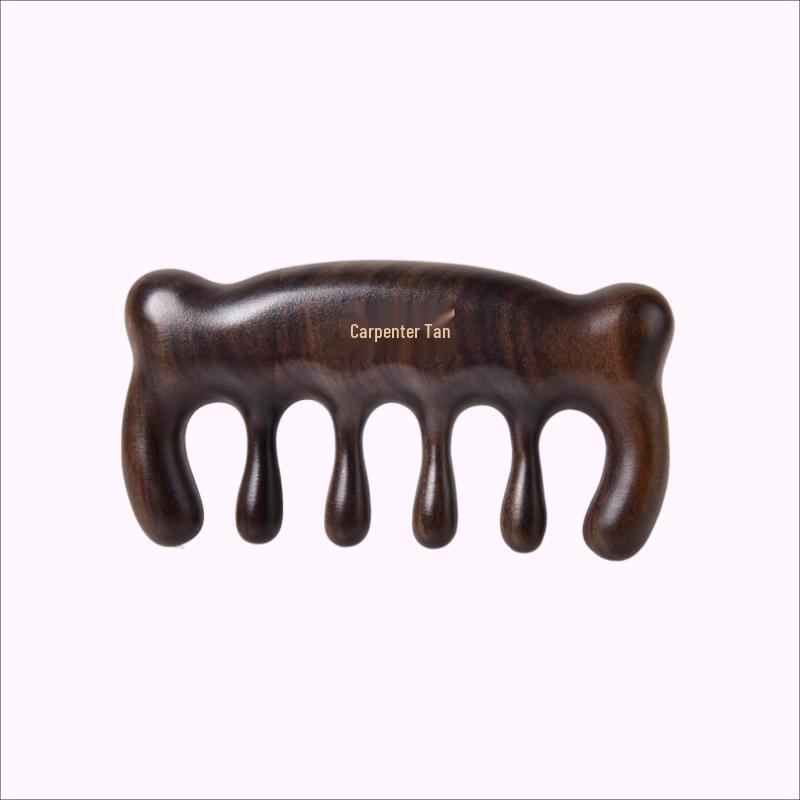 Tan Mujiang Cute Bear Wooden Bojin Massage Comb