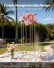 Wedding Flower Stand, 10PCS 80cm Column Flower Stand, Floral Stands with Acrylic Laminate, Hexagonal Cubic Floral Display Rack for Wedding, Party,