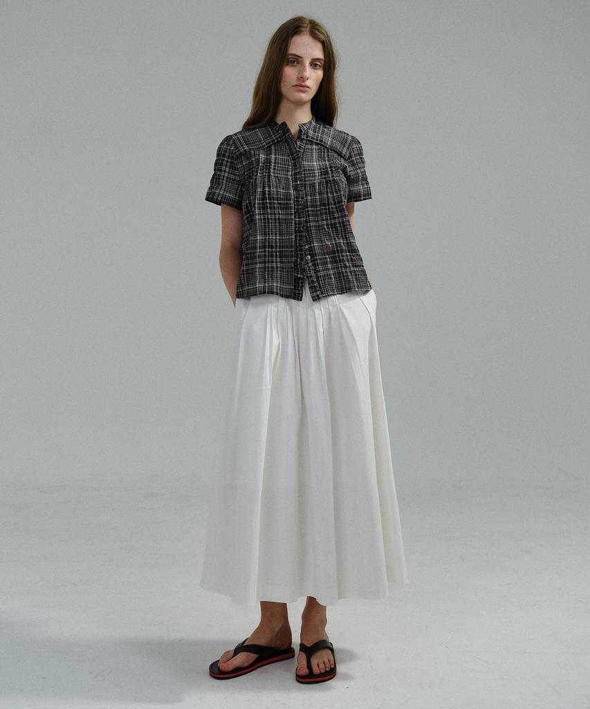 Aubeuawo Asym Pleats Skirt (Ivory)