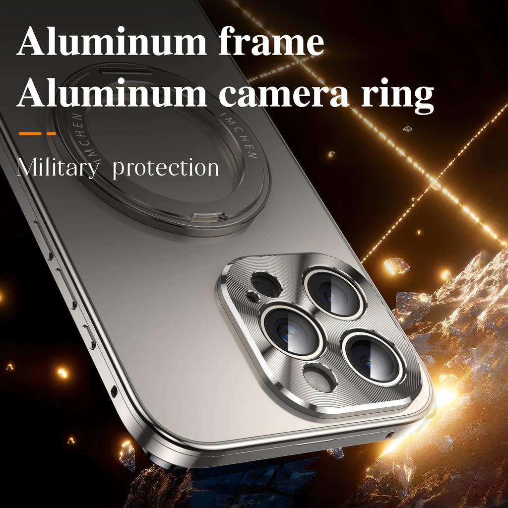 The new metal magnetic 360 rotating bracket is suitable for Apple 16Promax mobile phone case iPhone16Pro.