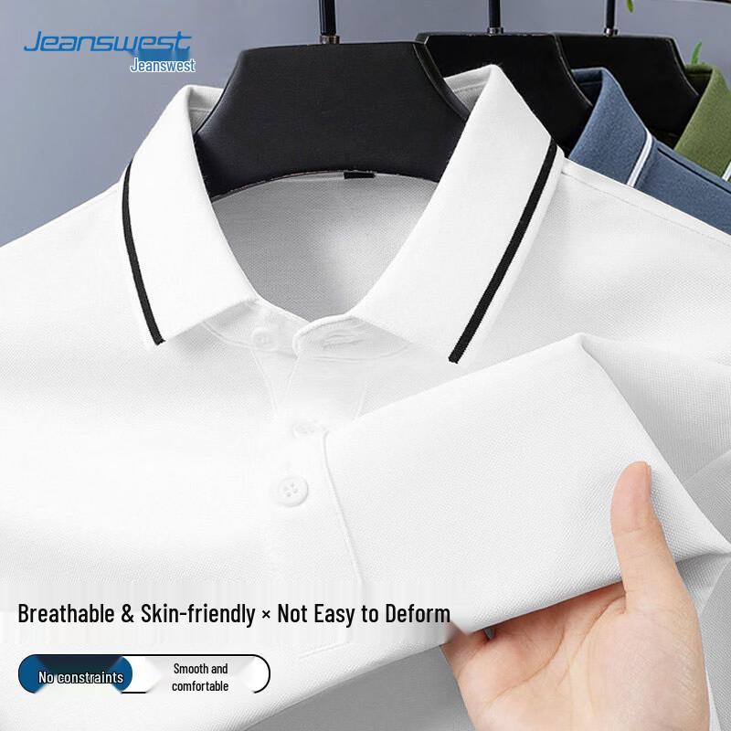 Jeanswest Men s Summer Ice Silk Short-Sleeve Polo Shirt XL