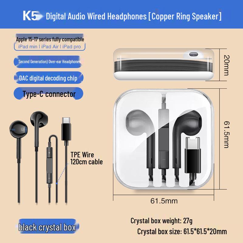 Typ-C Kopfhörer mit Fernbedienung für Vivo, Huawei, Samsung, Xiaomi, Oppo