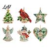 Ornament for Holiday Decor Acrylic Christmas Ornament 2D Flat Snowman Heart Star Hanging Pendant Animal Decorations Xmas Tree Home Party Decor,