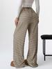 2026 Women's Casual Striped Cotton Pants with Elastic Waist and Drawstring