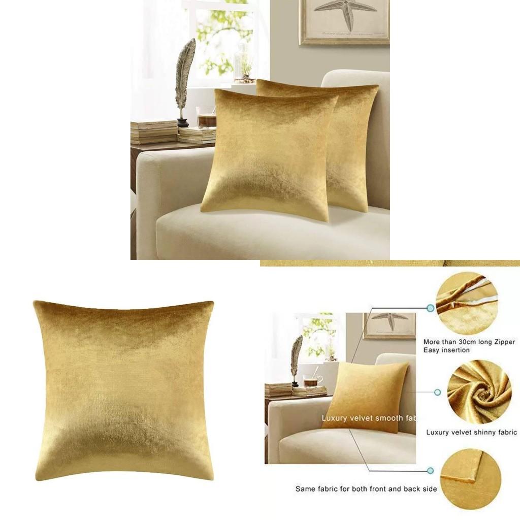 Cushion Cover Golden Sofa Pillow Case 4545cm Home Decor Without Pillow Stuffing