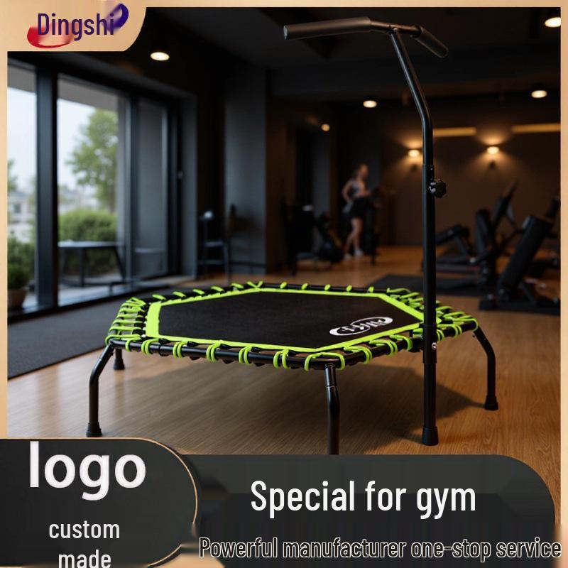 44-Inch Hexagonal Fitness Trampoline with Handle for Adults & Kids