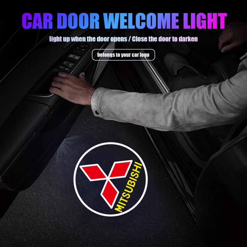 1/2/4pcs Car LED Door Welcome Light Laser Projector Logo Lamp for MITSUBISHI Ralliart Lancer Competition Outlander ASX EX LANCER