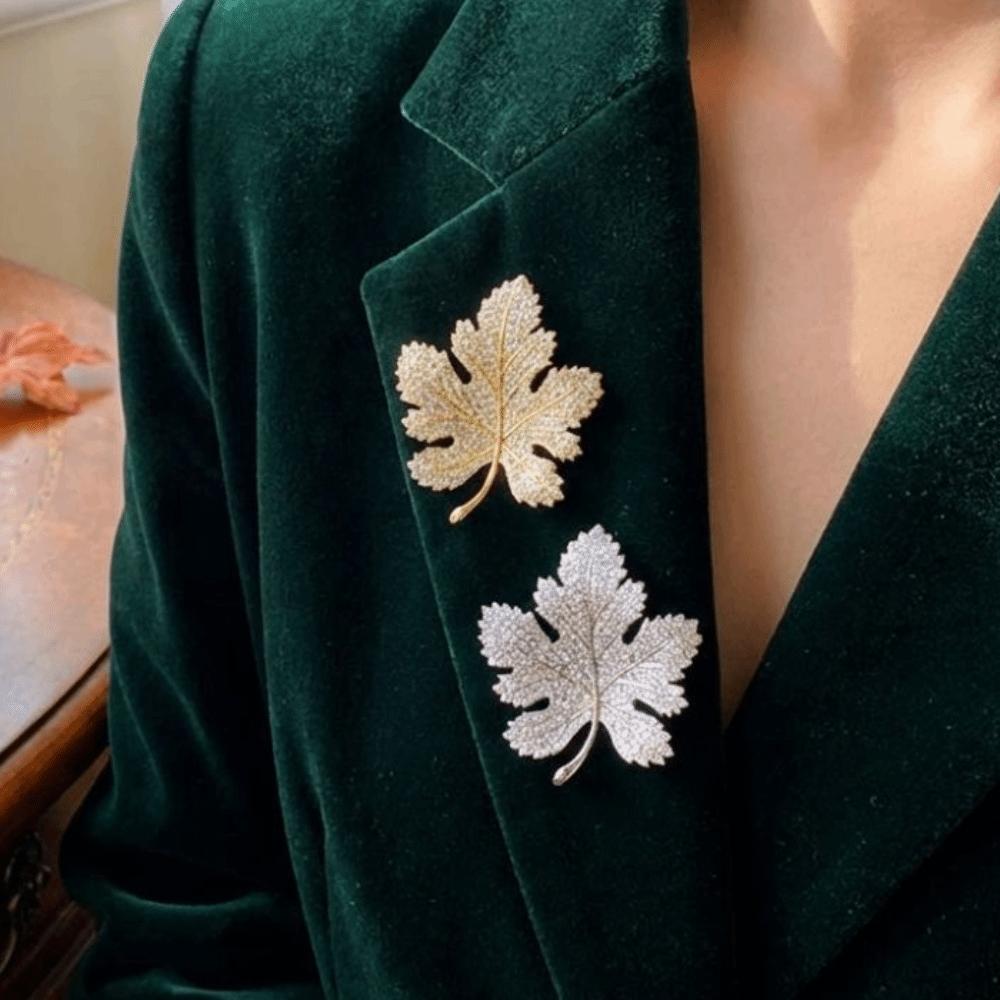 Vintage Rhinestone Maple Leaf Brooch Trendy Jewelry Maple Leaf Pin  Clothing Jewelry