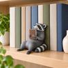Sculptural Raccoon Bookend Cute Heavy Duty for Office