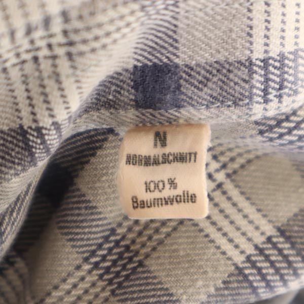 CONDOR Kariertes Langarmhemd Einteiler 39-40 Grau Opa Hemd Damen Gebraucht