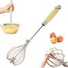 Stainless Steel Semi-Automatic Whisk Rotating Whisk Egg Beater Upgraded Egg Mixer  For Egg Milk