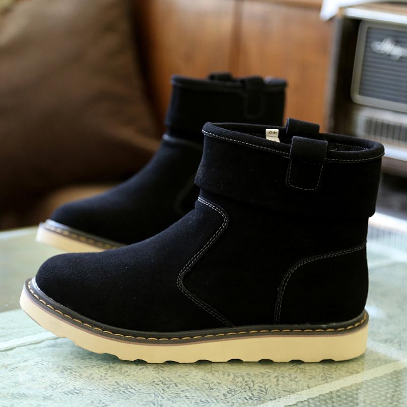 

Golden Sapling Classics Snow Boots for Men Outdoor Keep Warm Plush Boot Male Round Toe Short Booties Faux Suede Leather Shoes 44 чёрный