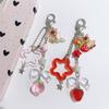 Lovely Style Fruit Keychain 3D Acrylic Peach/Strawberry Charm Versatile Bag Decoration Elegant Birthday Present