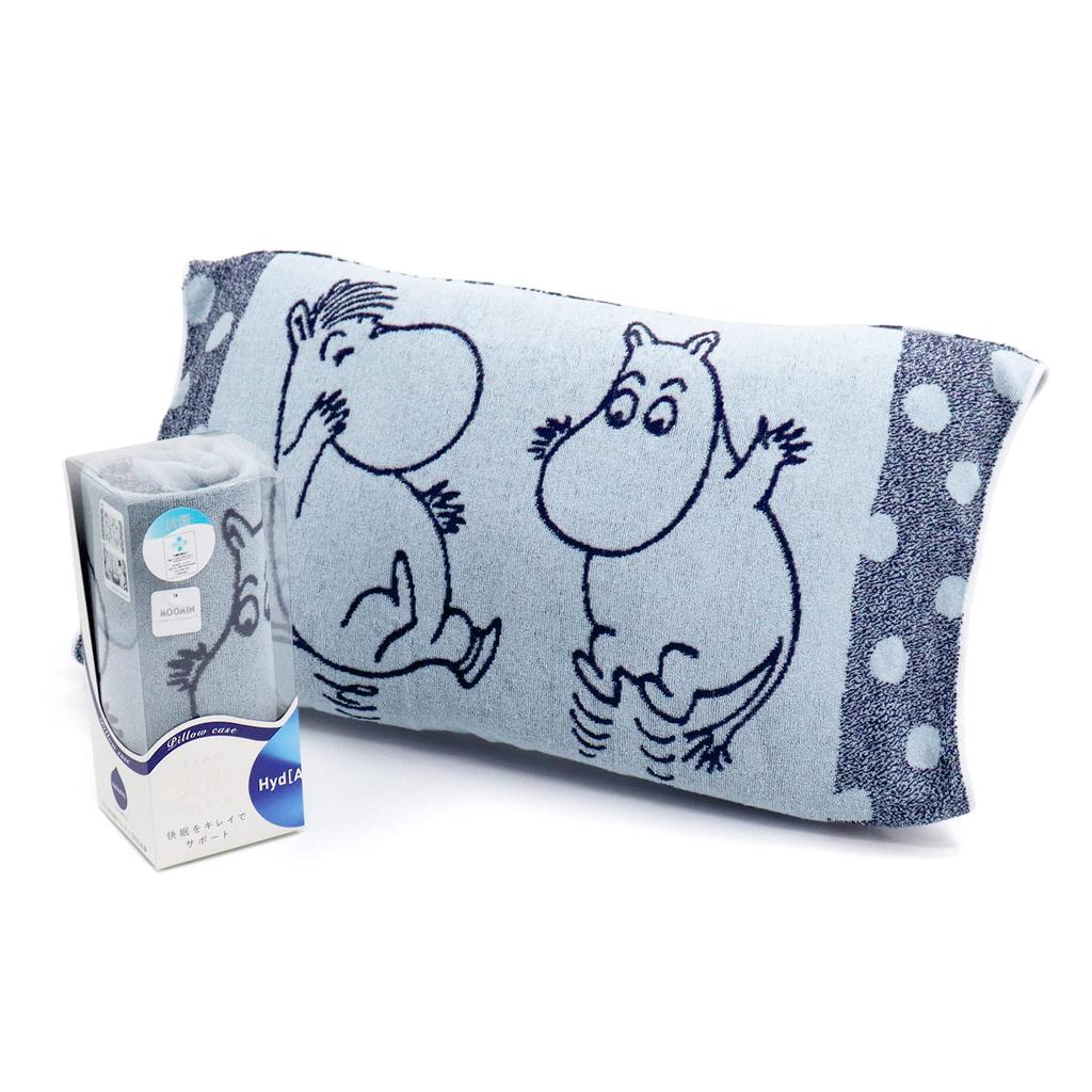 MOOMIN Family Time Towel Antibacterial and Hydrosilver Titanium Pillowcase, Blue, Museum, Odor-Resistant, Coating, 47-8297300