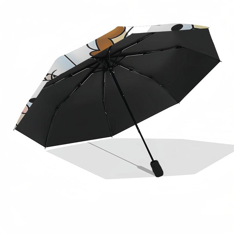 1pc Garfield & Friends Auto Open Umbrella, Portable 3-Fold Design with 8-Bone Iron Frame, Outdoor, Perfect Gift for Fans, Travelers, Everyday Use, Sui