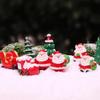 Handmade Mini Sleigh with Santa Claus Christmas Ornaments for Cake and Micro Landscape Decor