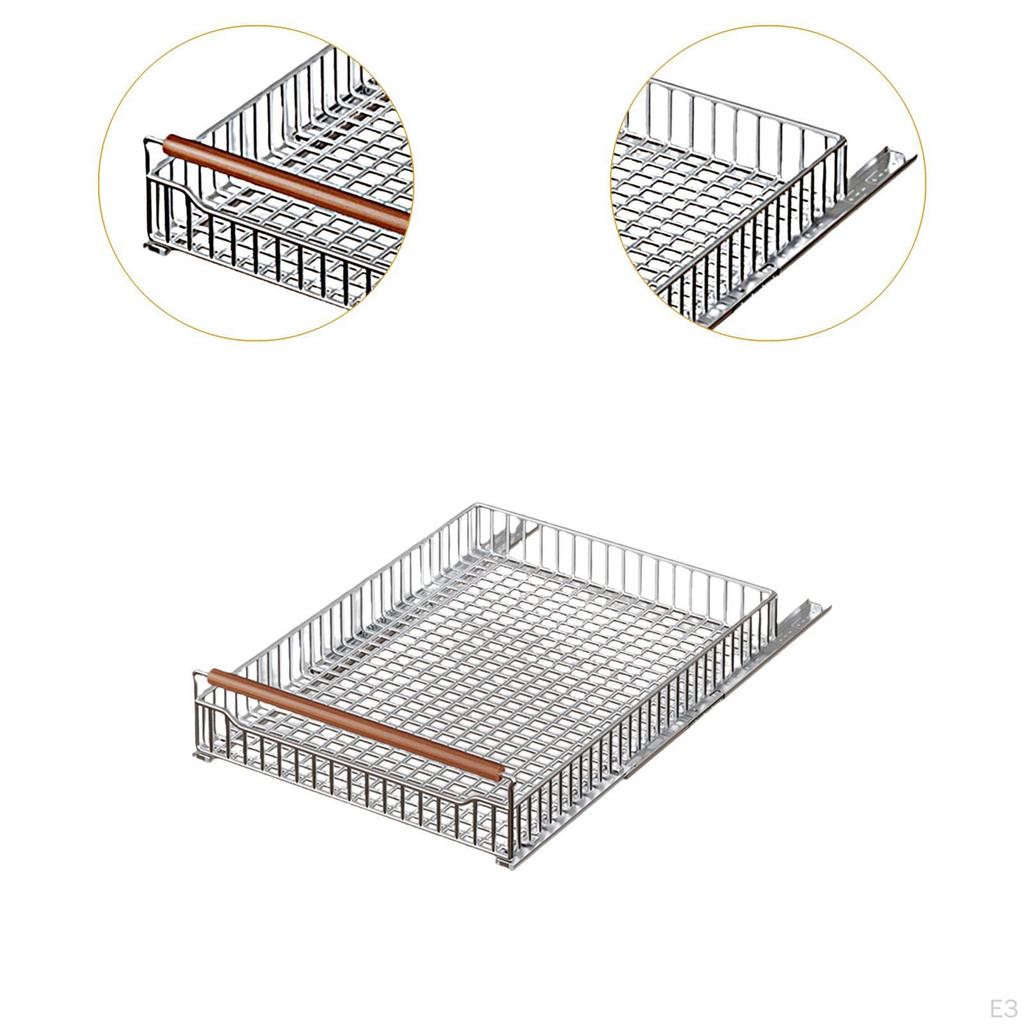 Cesto Gaveta Deslizante Arame Metal Prateleira Deslizante Despensa Sob Mesa para Saco