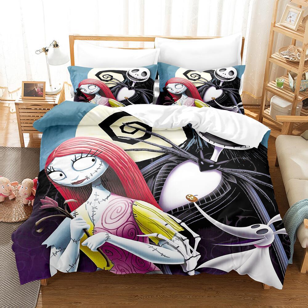 Animation Cartoon Digital Printing Bedding Christmas Eve Fright Polyester Cotton Microfiber Duvet Set Three-Piece Set