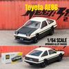 1/64 Scale Toyota AE86 Toy Car Model CCA MSZ 1:64 Diecast Vehicle Miniature Free Wheels Collection Suitable for Hot Wheels Gift Kid
