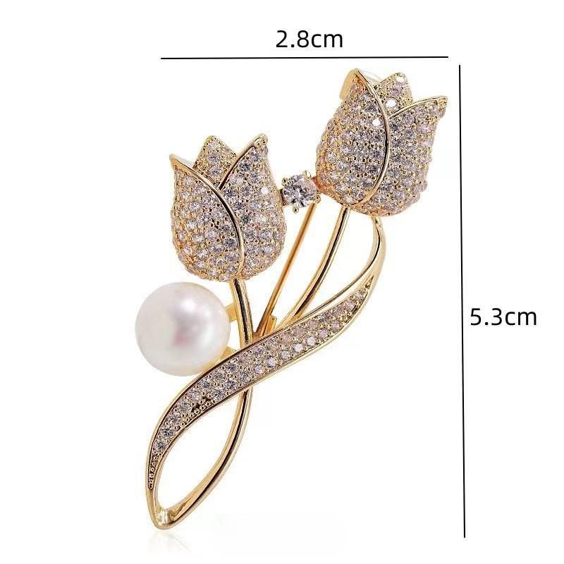 Schmuck Brosche Tulpenblume Brosche für Damen Elegant Anzugbrosche Kragennadel Schmuck