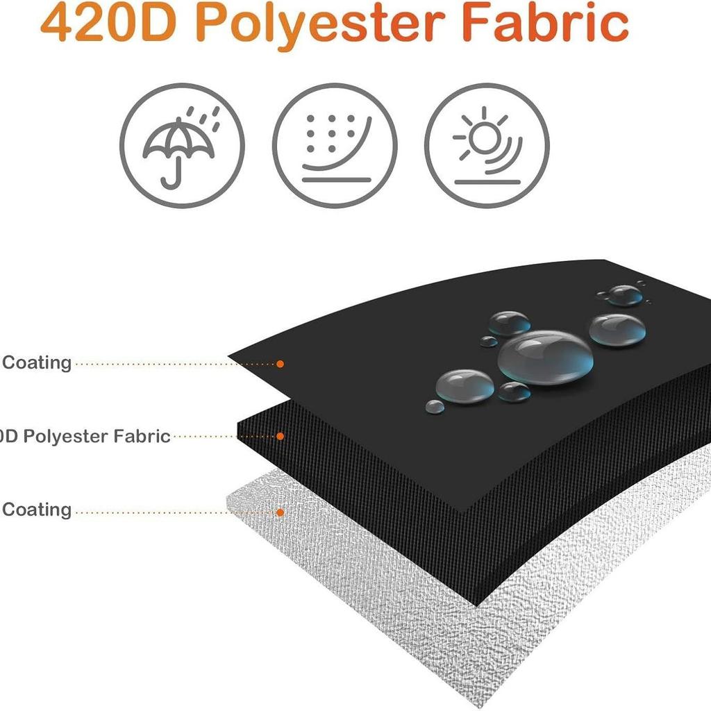 Waterproof Patio Fire Pit Cover Black UV Protector Grill BBQ Shelter Outdoor Garden Yard Round BBQ Cover Canopy Furniture Covers