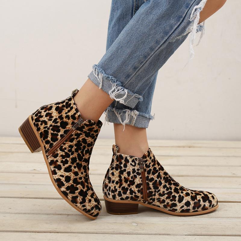 Scarpe Donna Estive Stivaletti Retro con Tacco Alto Tacco Blocco Medio Chelsea Boot Stivaletti Casual Donna
