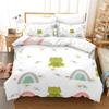 Cartoon Frog Duvet Cover Reptile Animal Theme Microfiber Quilt Cover for Children Boys Girl Teens for Bedroom Decorations Queen