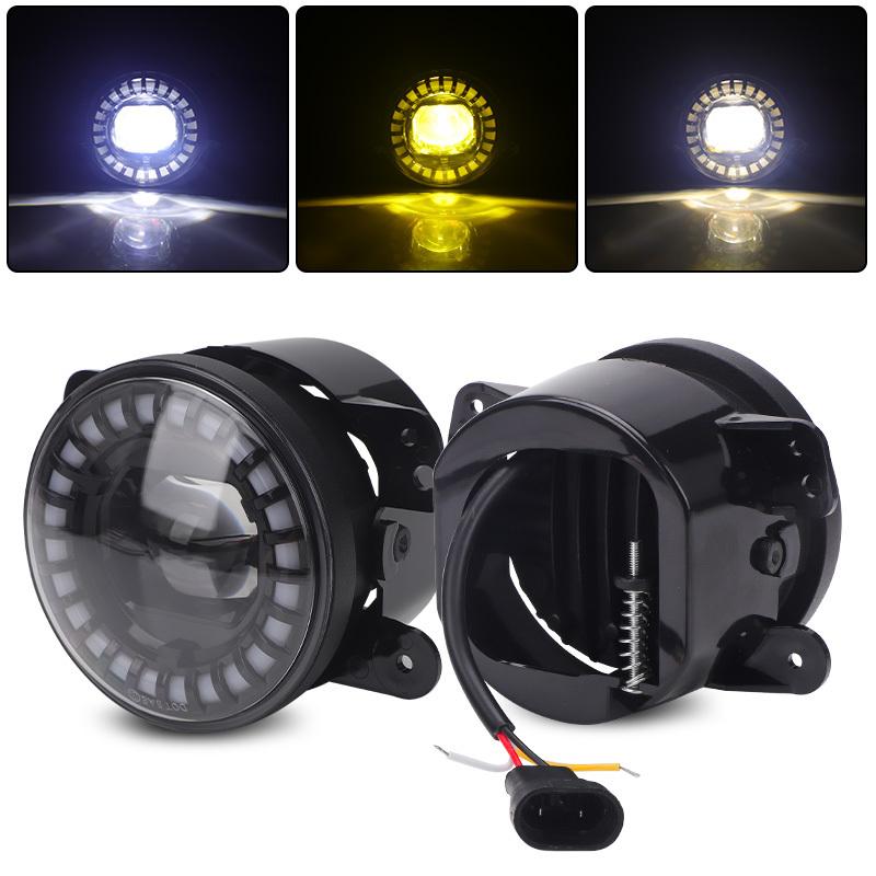 4 inch White Amber DRL LED Fog Light For Chrysler 300 Chrysler PT Jeep Wrangler TJ JK CJ-5 CJ-7 CJ-8 Front Bumper Driving Lamp