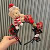 Vintage Christmas Bear Headband & Bow Clip Set: European-American Style Princess Hair Accessories