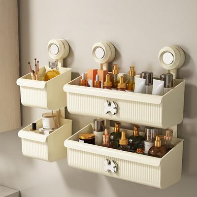 Bathroom Storage Rack Drainage Detachable Thick Punch-free Anti-slip Strong Suction Cup Installation Great Load Bearing Shower Storage Organizer