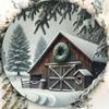 Round Metal Wall Decor Rustic Winter Barn Art Bar Cafe Club