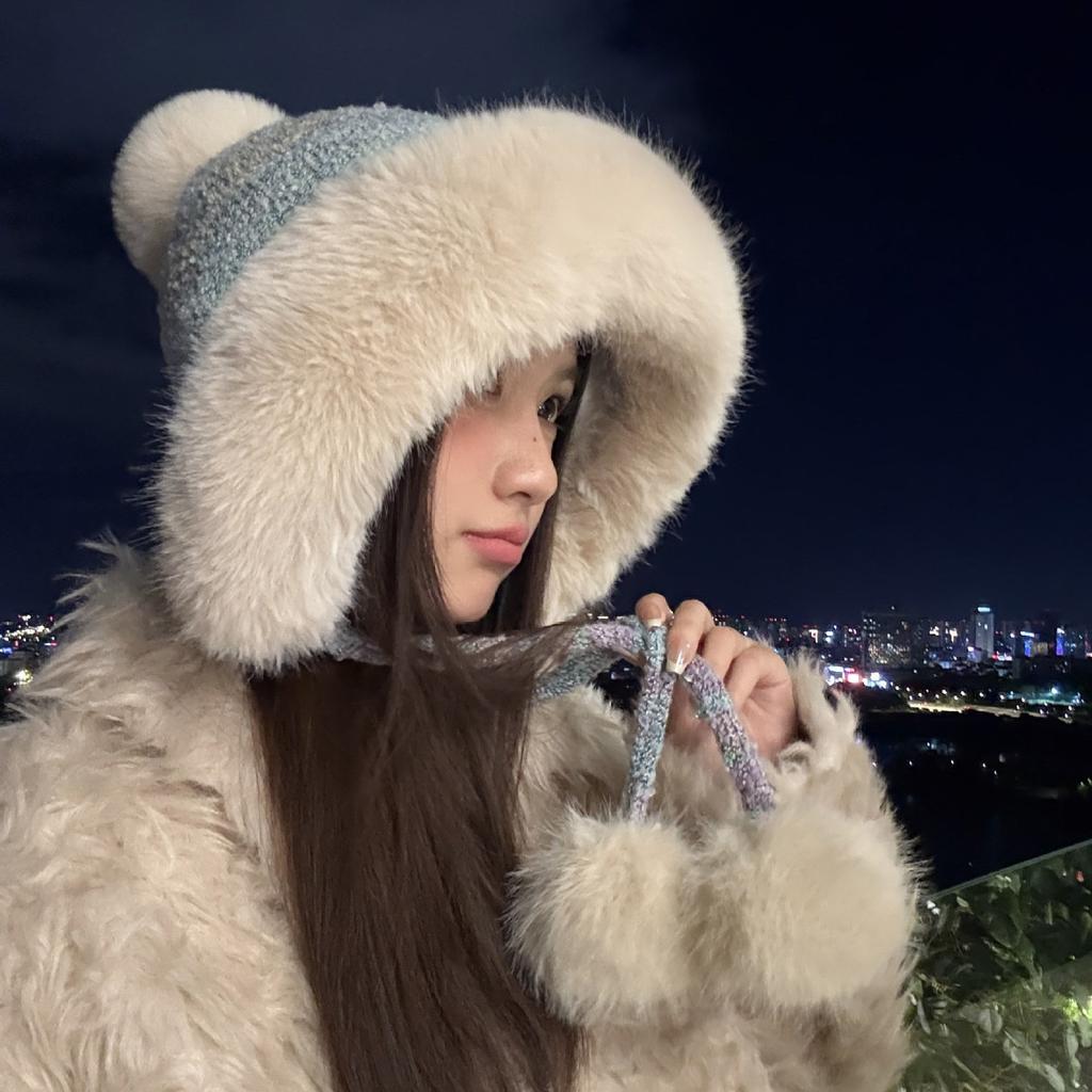 New Winter Warm Ear Protection Lei Feng Hat Women's Cold and Windproof Fleece Thickened Wool Hat