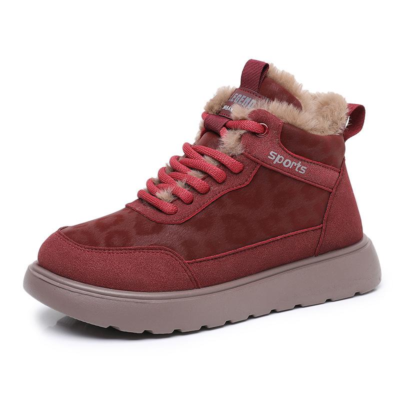 Women's Fleece Casual Shoes, Warm and Anti-slip Thick-soled Cotton Shoes, Versatile Snow Boots