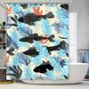 Bright Underwater Life Shower Curtain Set Fish Coral Blue Printed Bath Linen Waterproof Decor Home Accessory