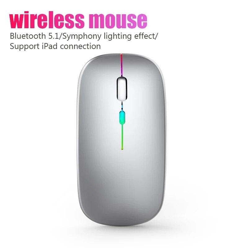 Bezdrátová myš RGB dobíjecí Bluetooth myši Bezdrátová počítačová myš LED podsvícená Ergonomická herní myš pro notebook PC 3600 DPI